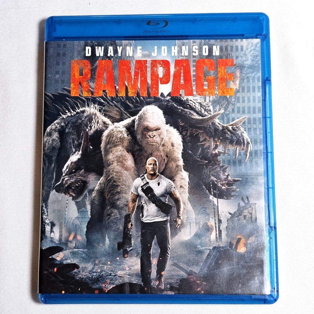 Rampage Dwayne Johnson Blu-ray Movie 2018 Action Film‎ EUC